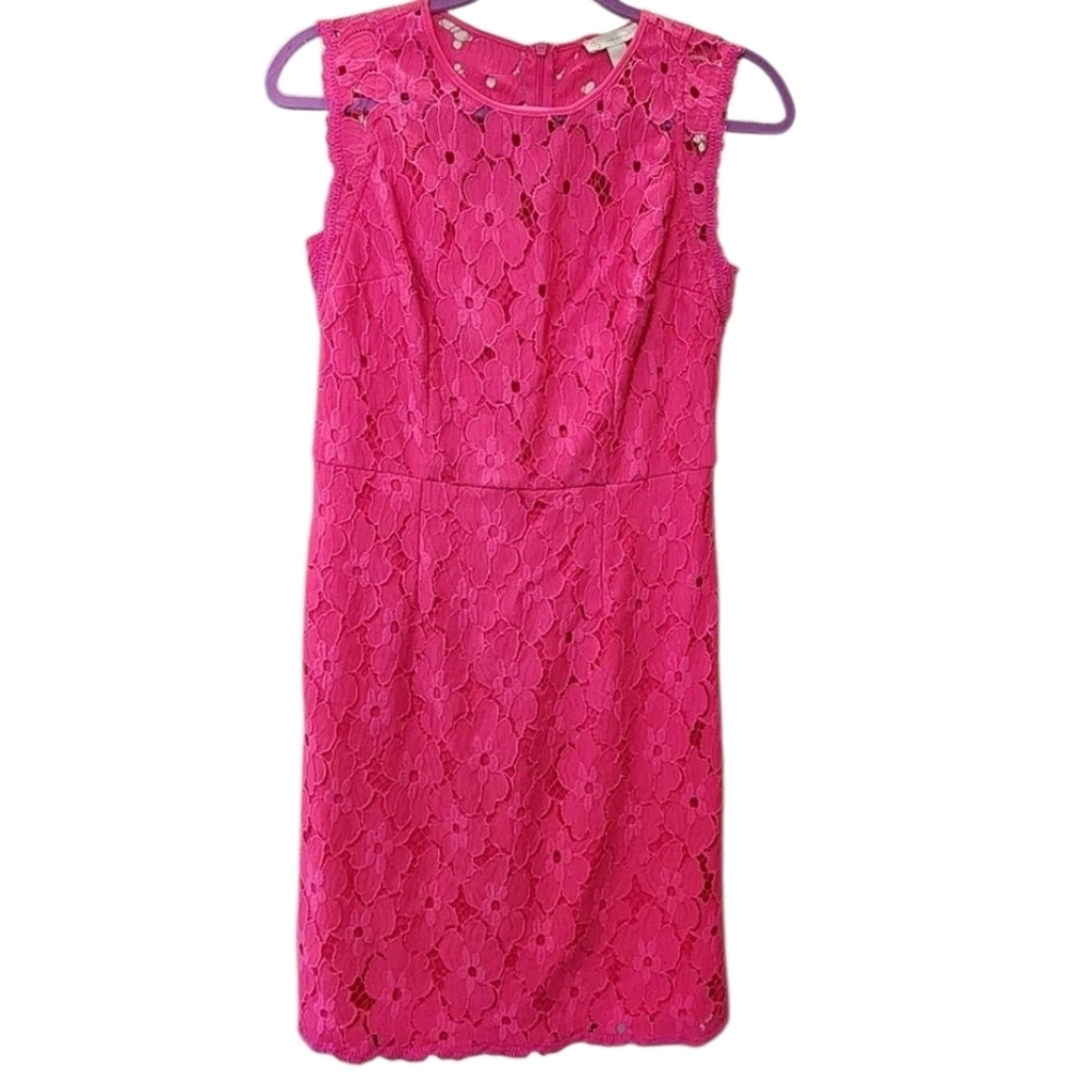 EST 1962 Elegant Pink Floral Lace Dress - Picture 1 of 8